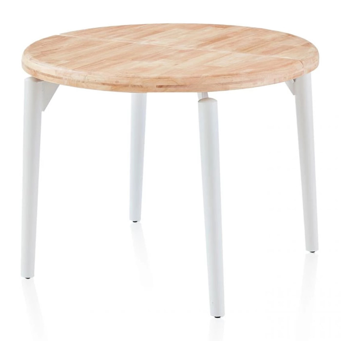 Mesa redonda extensible Padma Blanco - Roble