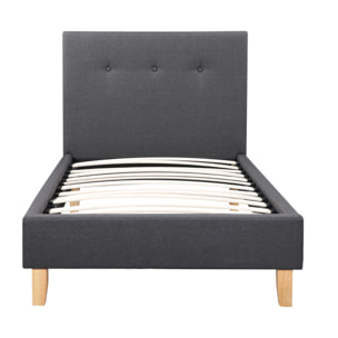 Lit "Elise" - 90 x 190 cm - Gris foncé