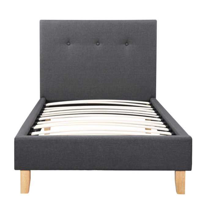 Lit "Elise" - 90 x 190 cm - Gris foncé