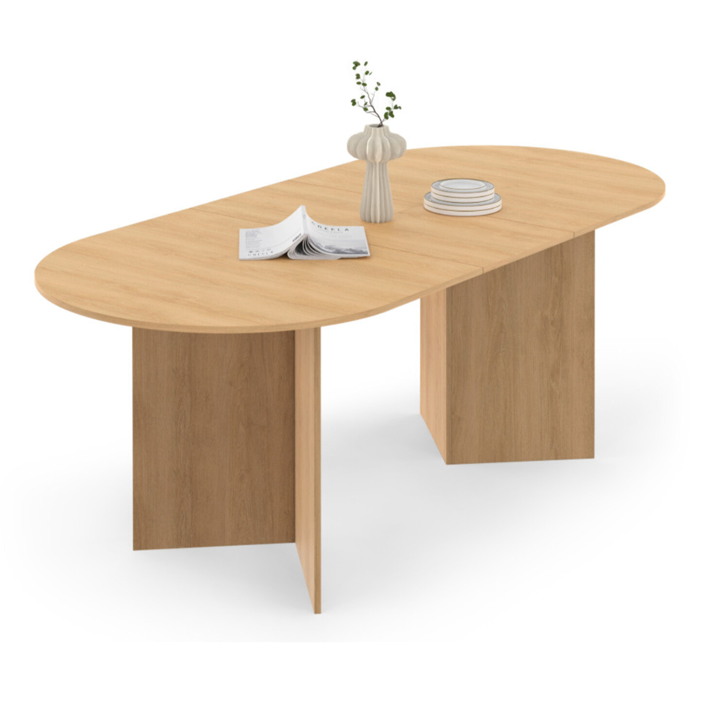 Table à manger extensible Gabin 160-200cm effet hêtre