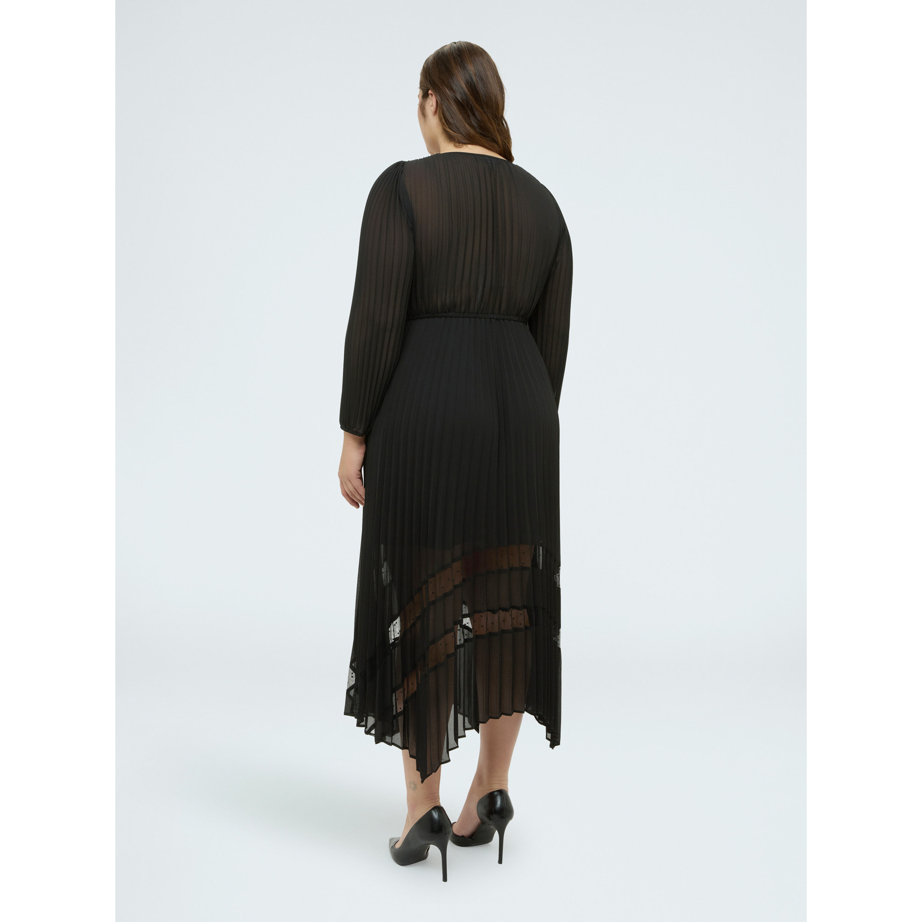 Fiorella Rubino - Vestido DREAM en georgette plisado - Negro