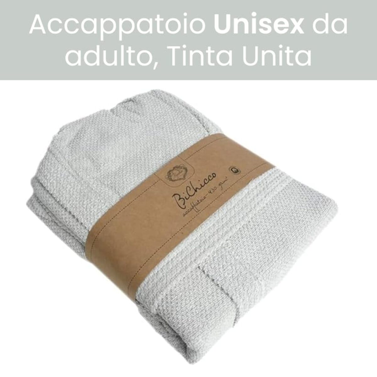 INTRECCI Accappatoio Bichicco in Spugna Tinta Unita Unisex Adulto in Cotone, Accappatoio in Cotone Asciugatura rapida con Tasche e Cappuccio