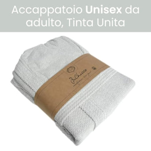INTRECCI Accappatoio Bichicco in Spugna Tinta Unita Unisex Adulto in Cotone, Accappatoio in Cotone Asciugatura rapida con Tasche e Cappuccio