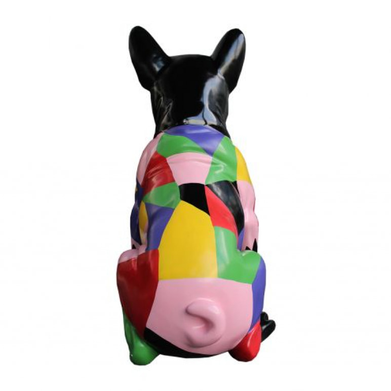 Statue chien multicolore en résine H68cm - POKE