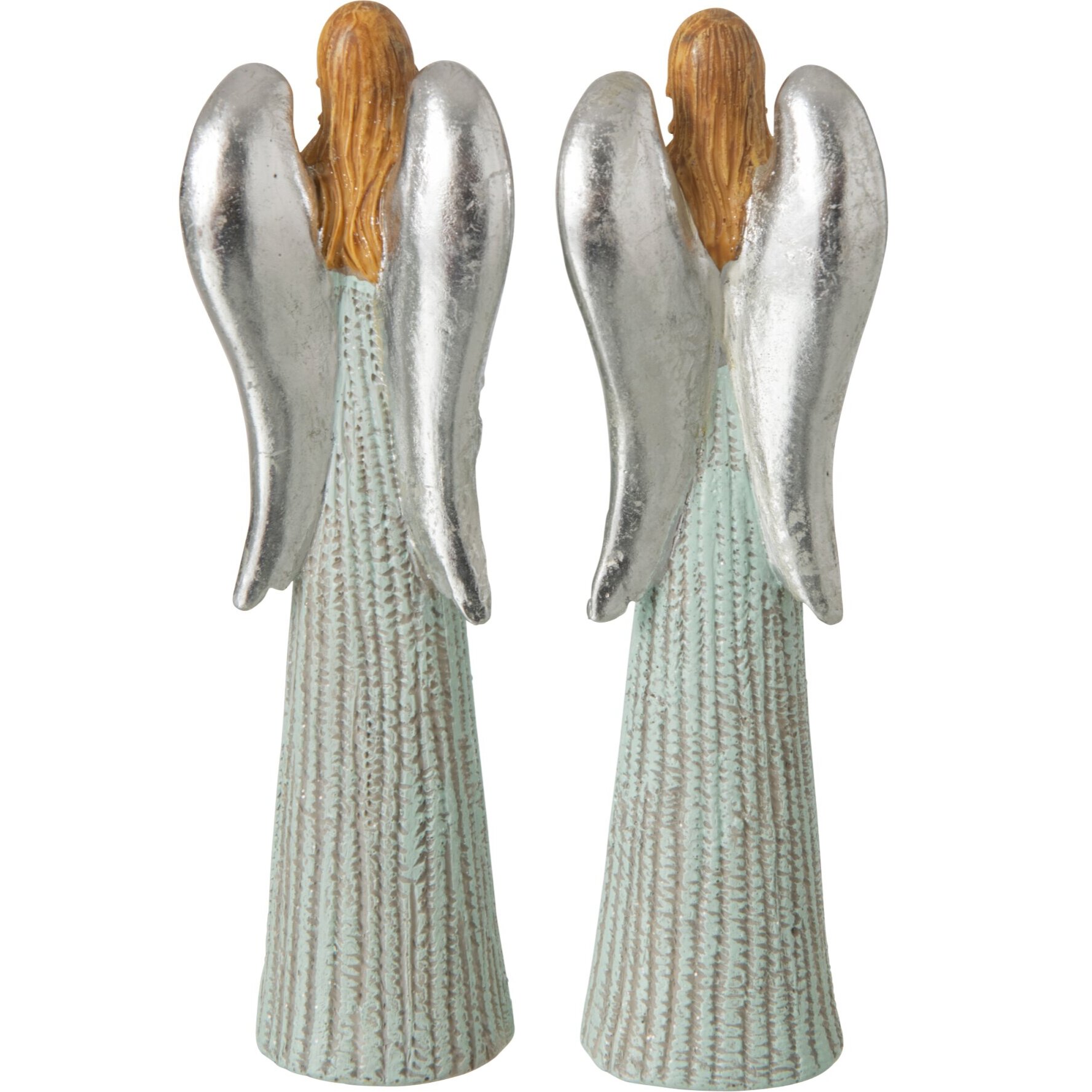 J-Line Anges Décoratifs Pailletés - bleu clair/argenté - 2 pièces