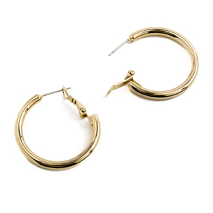 Pendientes de 30mm de diámetro acabado oro amarillo de 18k