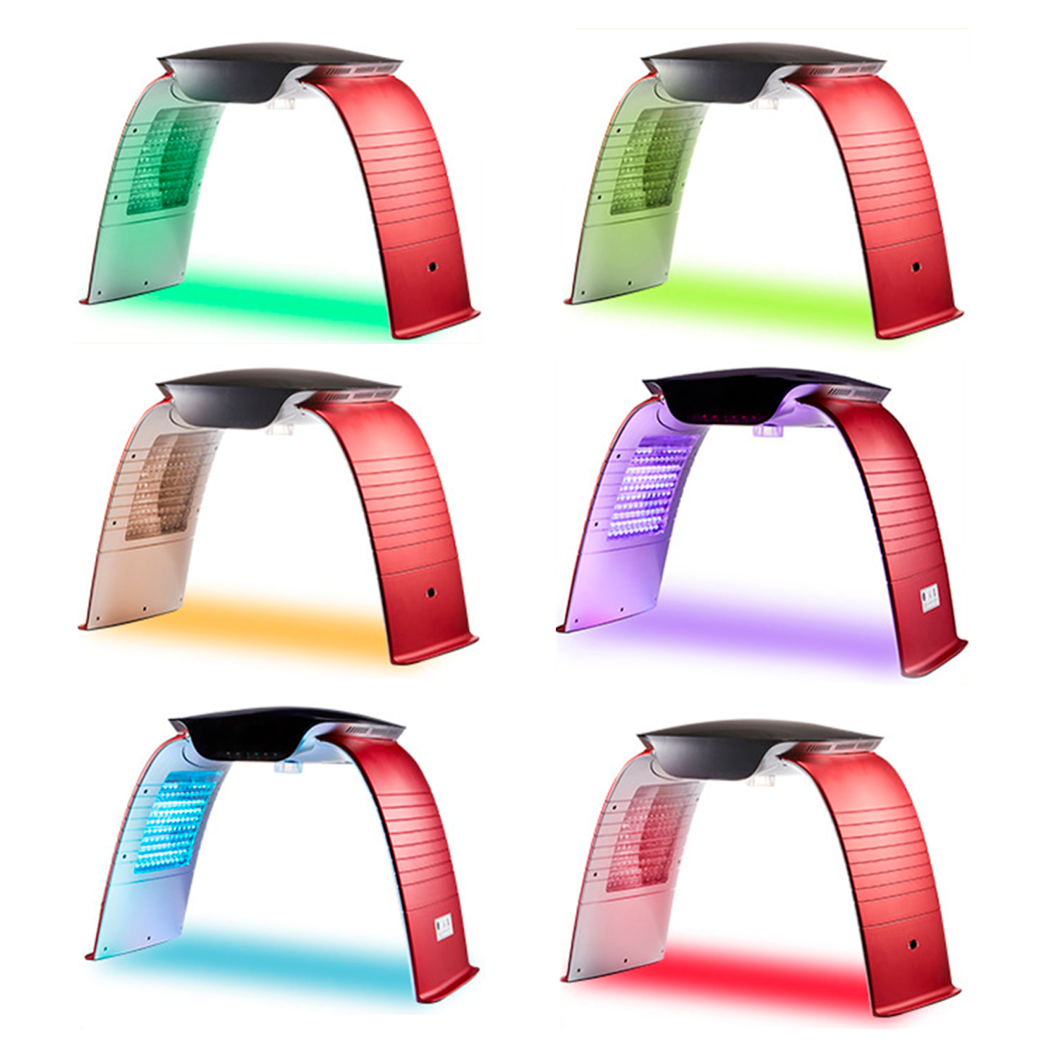Dispositivo di luminoterapia con 7 colori, nebbia d'acqua e compressa calda.