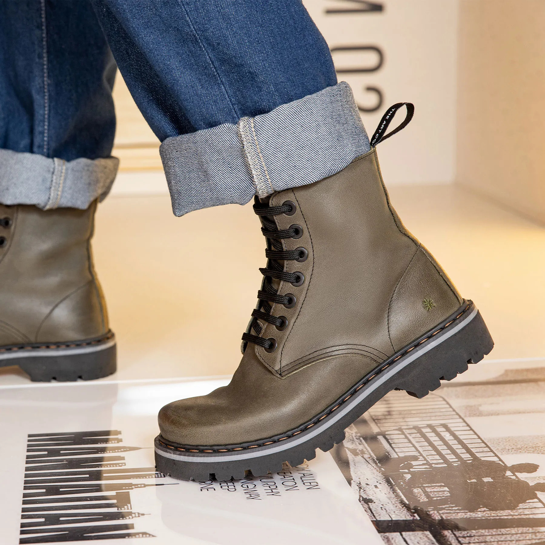 Botines 1166 PATENT FLASH CREAM / MARINA color Cream