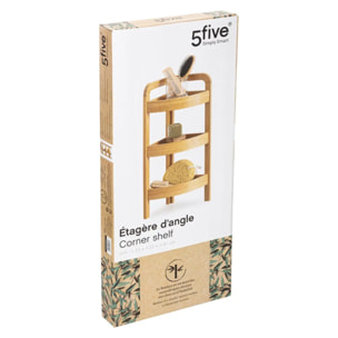Étagère d'angle 3 niveaux 23cm bambou