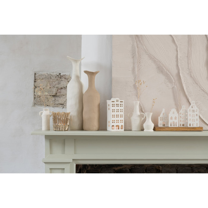 J-Line vase Agra - aluminium - beige - small - 31.5 cm de hauteur