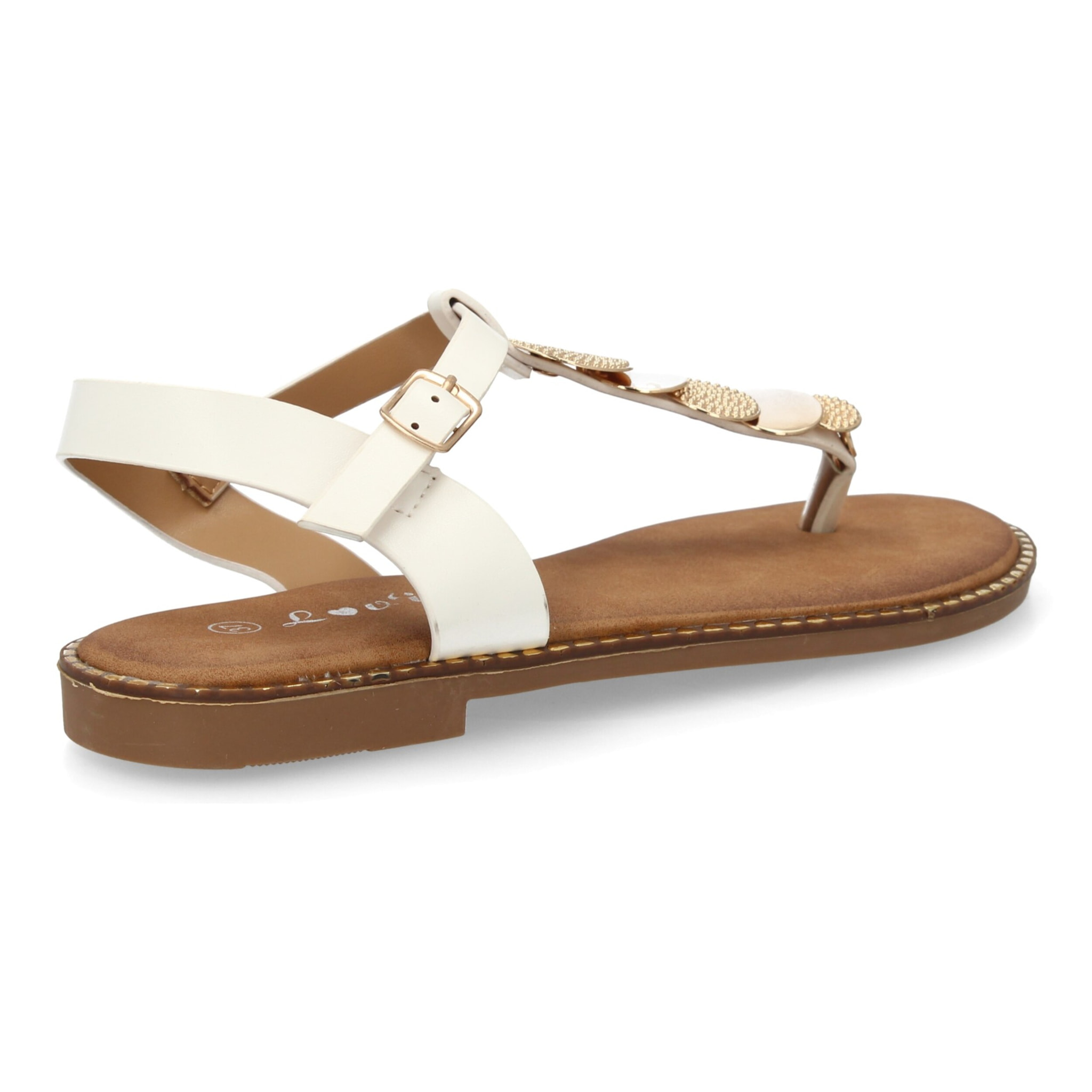 Sandalia de dedo con decoracion en el empeine