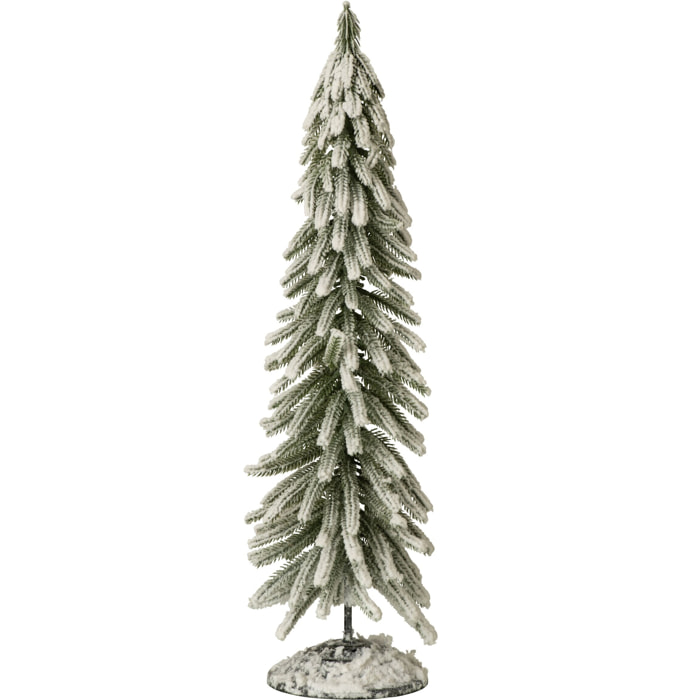 J-Line sapin de Noël avec neige - PET - vert foncé/blanc - large