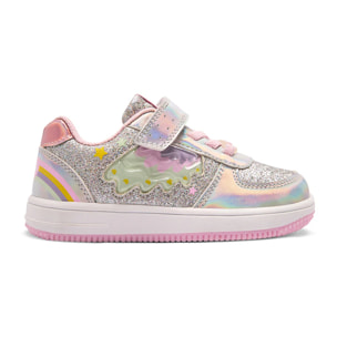 Zapatillas de Niña Brillantes con Glitter en Plata