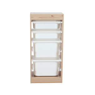 Meuble de rangement enfant 4 bacs de rangement SORA