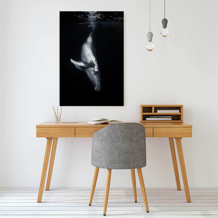 Tableau baleine baleine noire  Toile imprimée