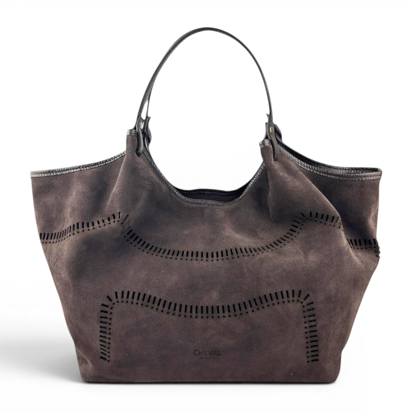 Borsa a Spalla Cheval Firenze Madera Suede Testa di Moro