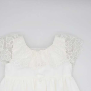 VESTIDO TUL BORDADO LAZO BLANCO