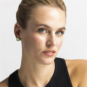 Pendientes con Ojo de Gato Verde acabado plata