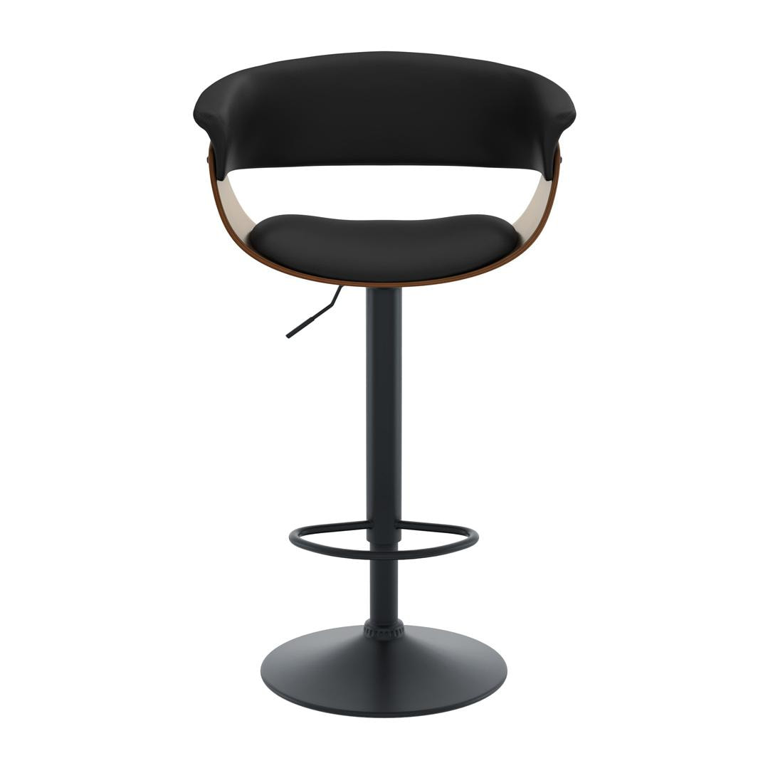 Chaise de bar noire Basile avec accoudoirs 59/81 cm