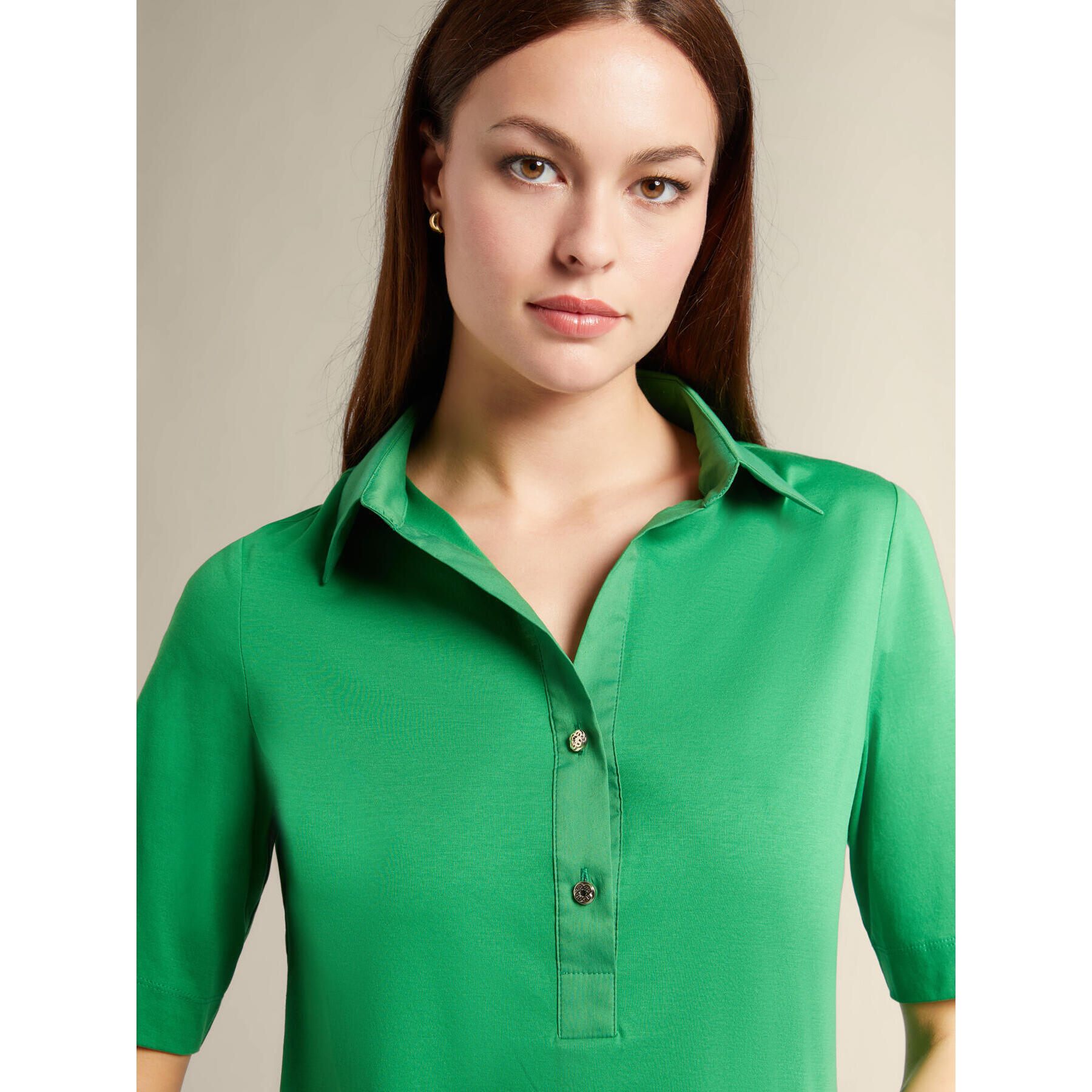 Elena Mirò - Camiseta con cuello - Verde