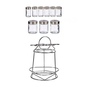 Set 9 botes cristal soporte metal redond colección vivalto