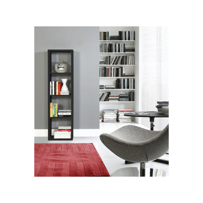 Etagère colonne 4 casiers décor en bois H.142 cm - MAURO