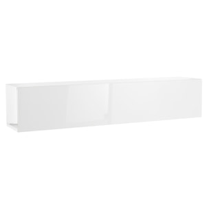 Élément mural TV horizontal blanc laqué brillant L137.5 cm ETERNEL