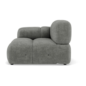Grace - module d'assise gauche en velours texturé - Gris