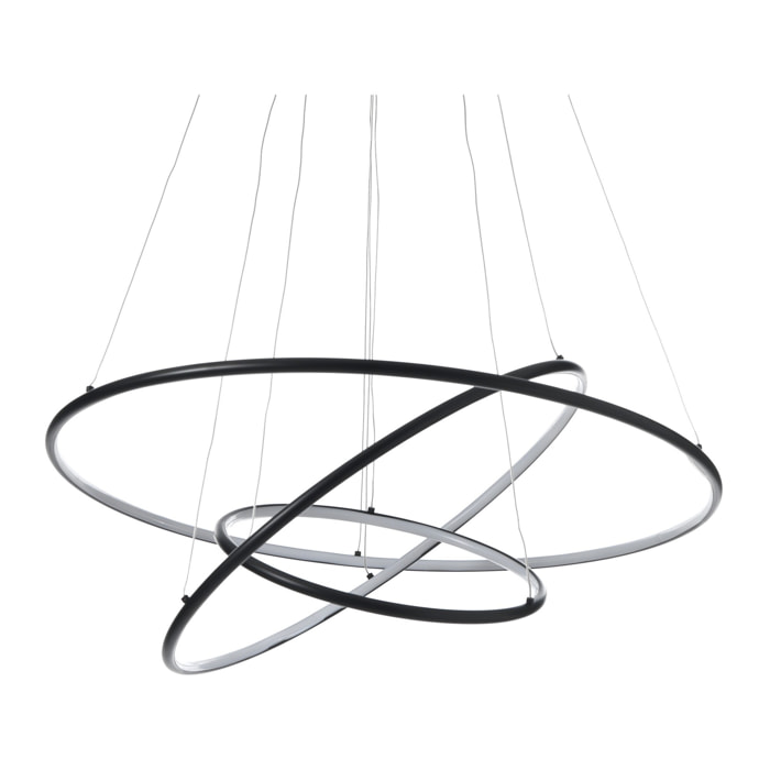 Suspension Tomasucci THREE RINGS, en acier et silicone, blanc