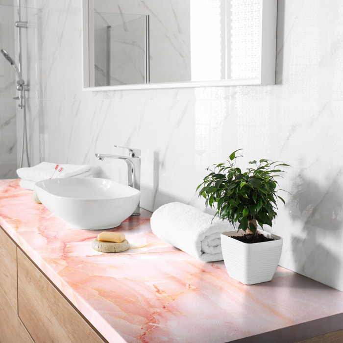 Rouleau revêtement adhésif vinyle au mètre - Sticker lavable Cuisine Meuble Armoire Porte - MARBRE DE BARI