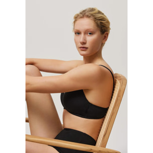 Reggiseno push-up senza ferretto in cotone biologico nero, coppe B e C