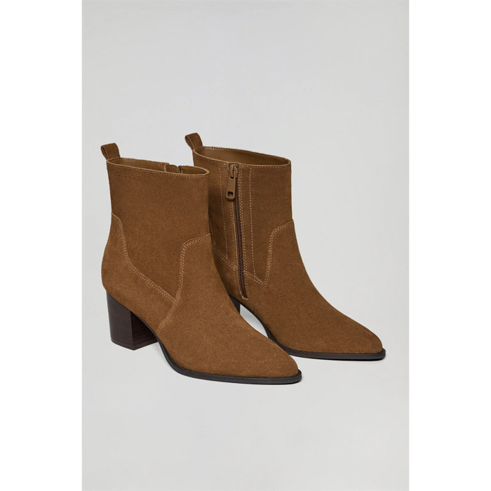 Stivaletti Ryta in pelle in crosta marrone con logo Polo Club