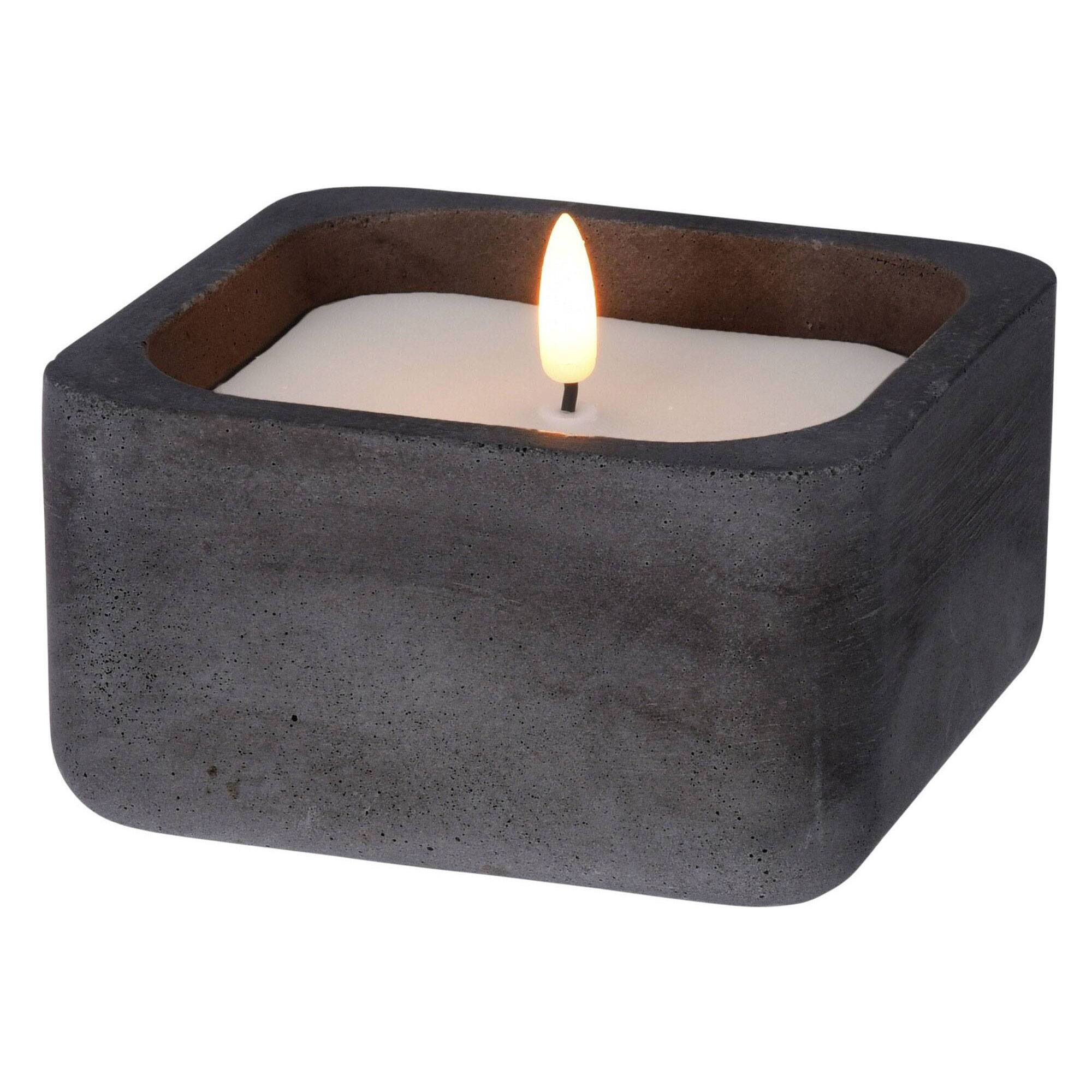 Well home - vela led formato cuadrado color negro 12x12x6,5cm