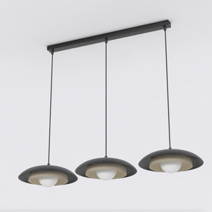 Lampada a sospensione SKIN con struttura in acciaio moka e nero