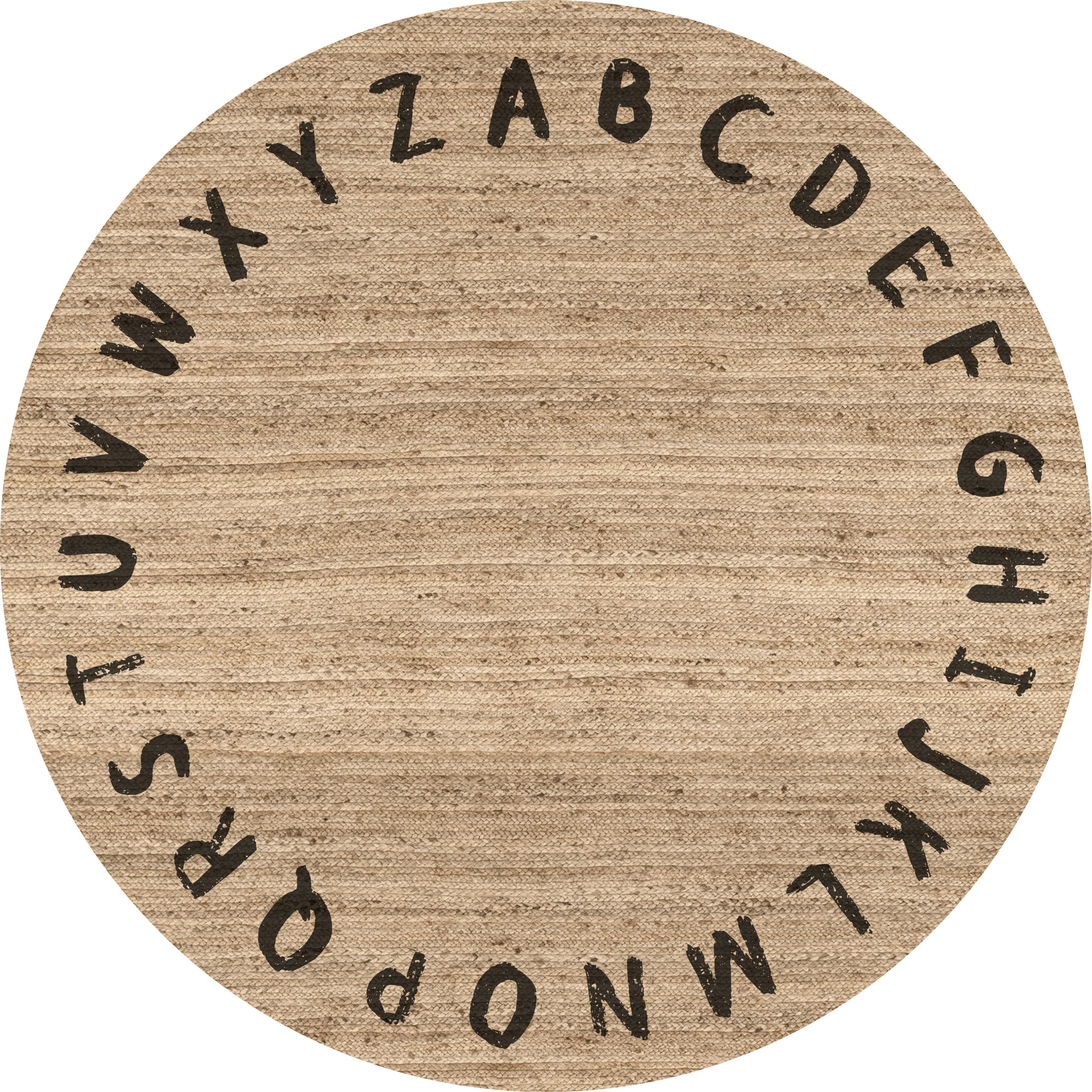 Alfombra de vinilo CERAMIKO, ABC Negro redonda [Diam] 100 cm