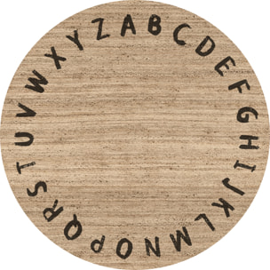 Alfombra de vinilo CERAMIKO, ABC Negro redonda [Diam] 100 cm