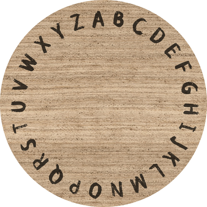 Alfombra de vinilo CERAMIKO, ABC Negro redonda [Diam] 100 cm