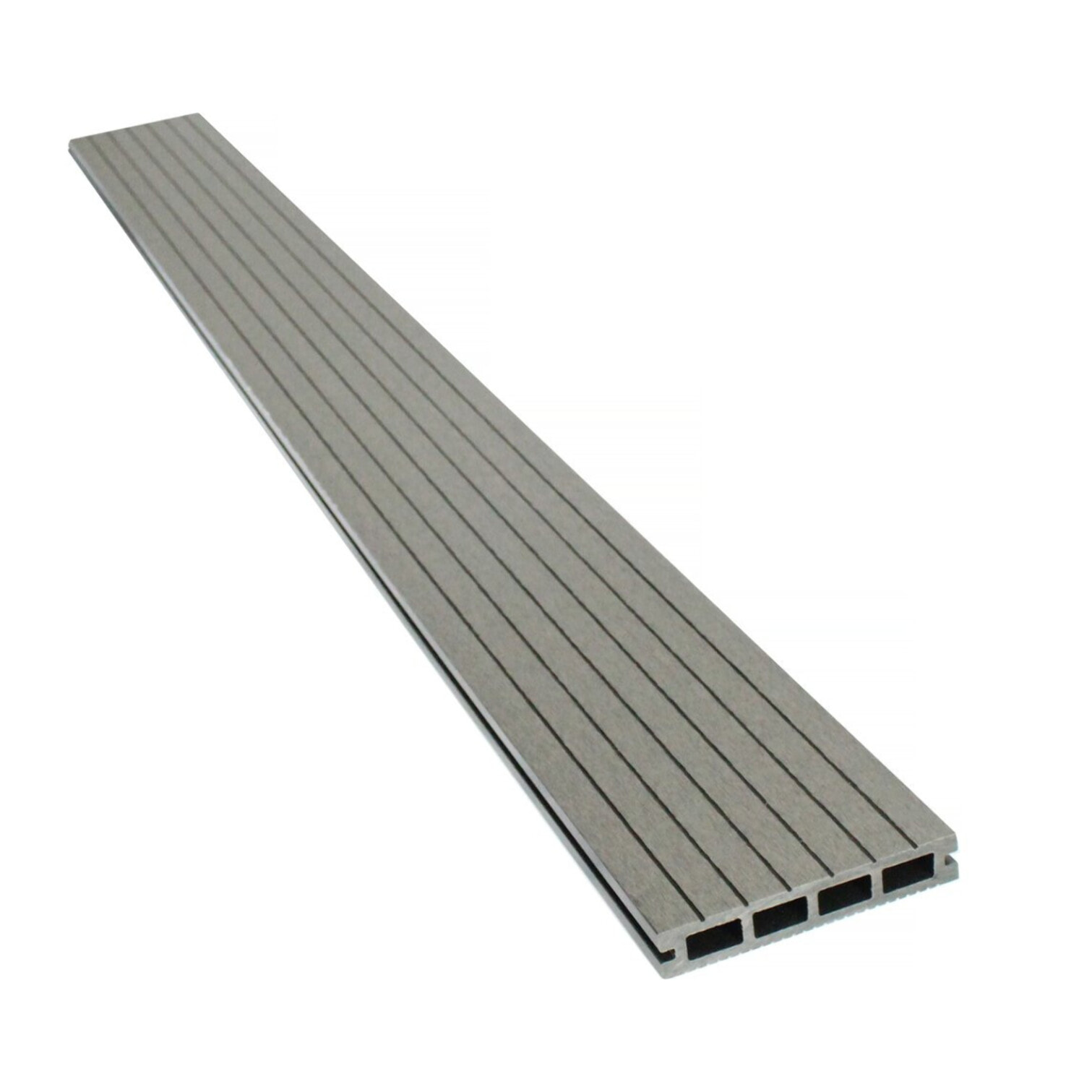 Lot de 3 lames de terrasse composite alvéolaires - Long: 2,4m - surface 1m² - Gris