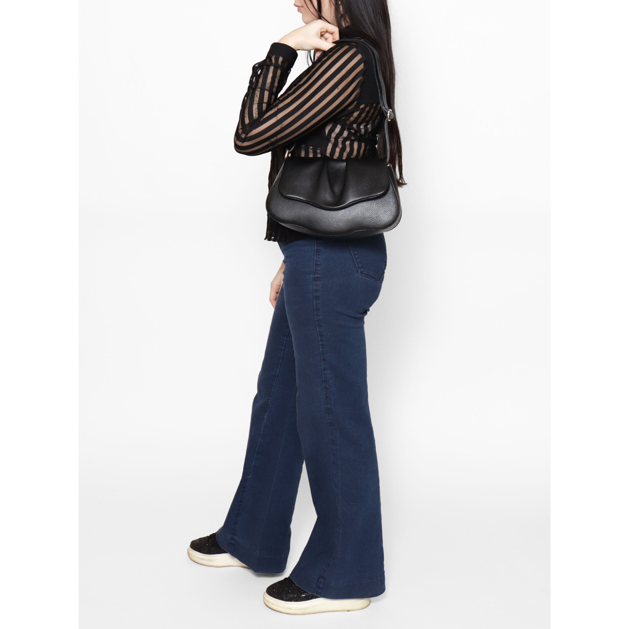 Borsa a spalla da donna In Vera pelle Made in Italy 30,5x19,5x9 cm