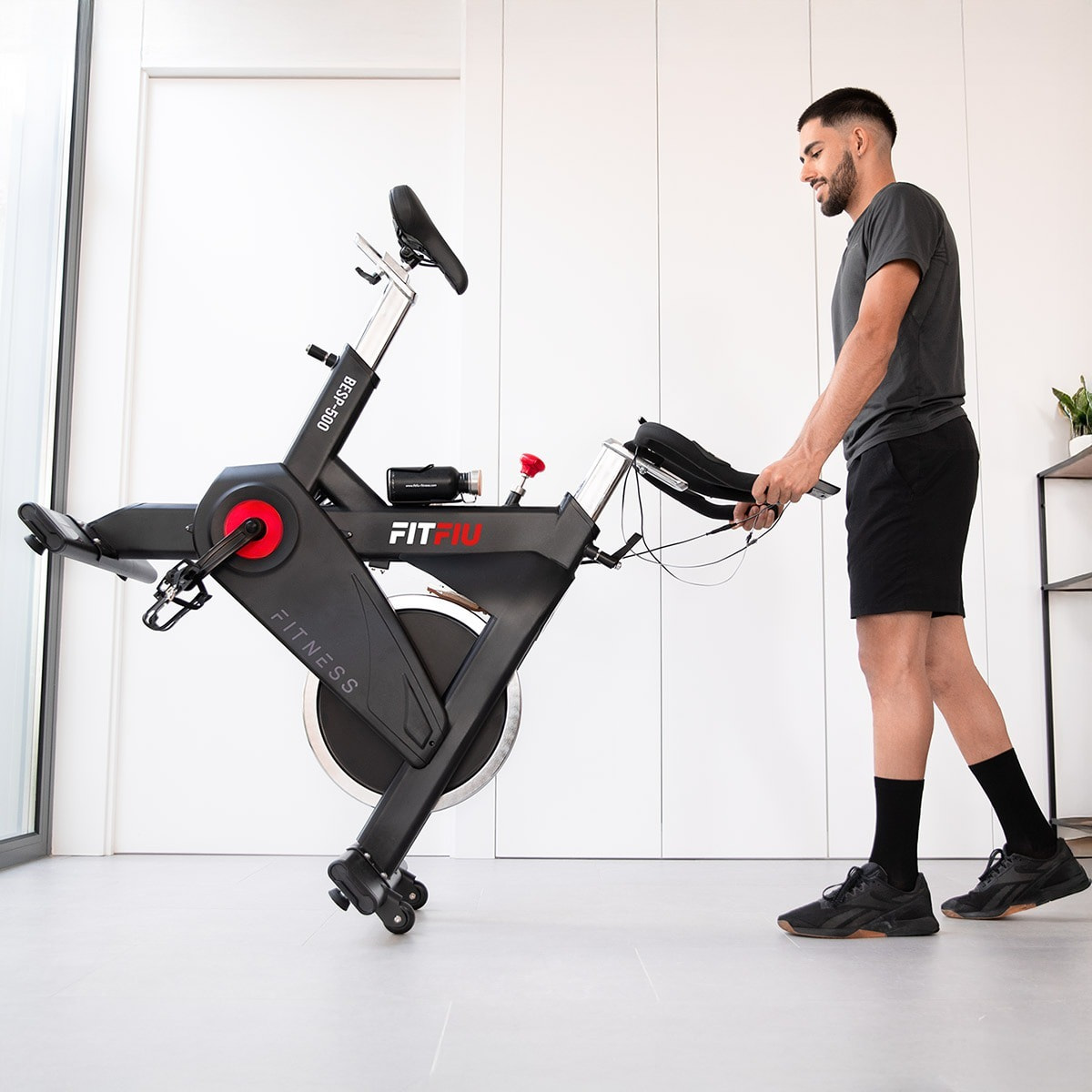 Bicicleta indoor FITFIU disco inercia 24kg, pulsometro y regulable