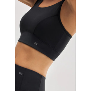 Reggiseno sportivo nero con schiena incrociata