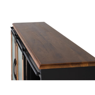 Aparador de Madera de Mango, Metal Estilo Industrial