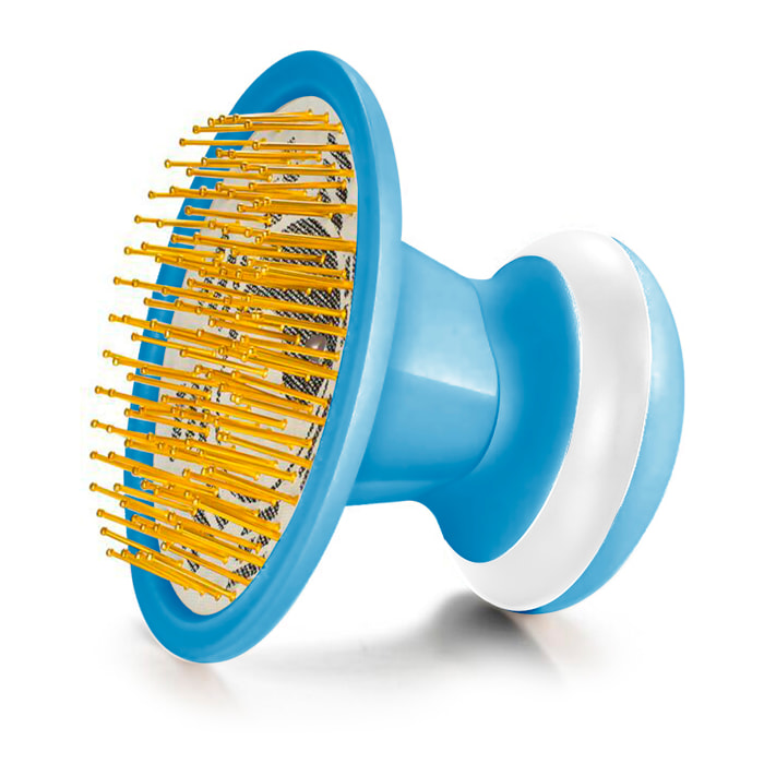 Pettine massaggiatore elettrico vibrante, specifico per il cuoio capelluto.