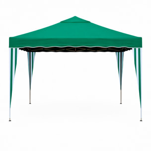 Gazebo Pieghevole 3x4 M in Acciaio con Telo Idrorepellente 160 g/m² Anti-UV Struttura Robusta Apertura Rapida a Fisarmonica Borsa e 4 Sacche Verde