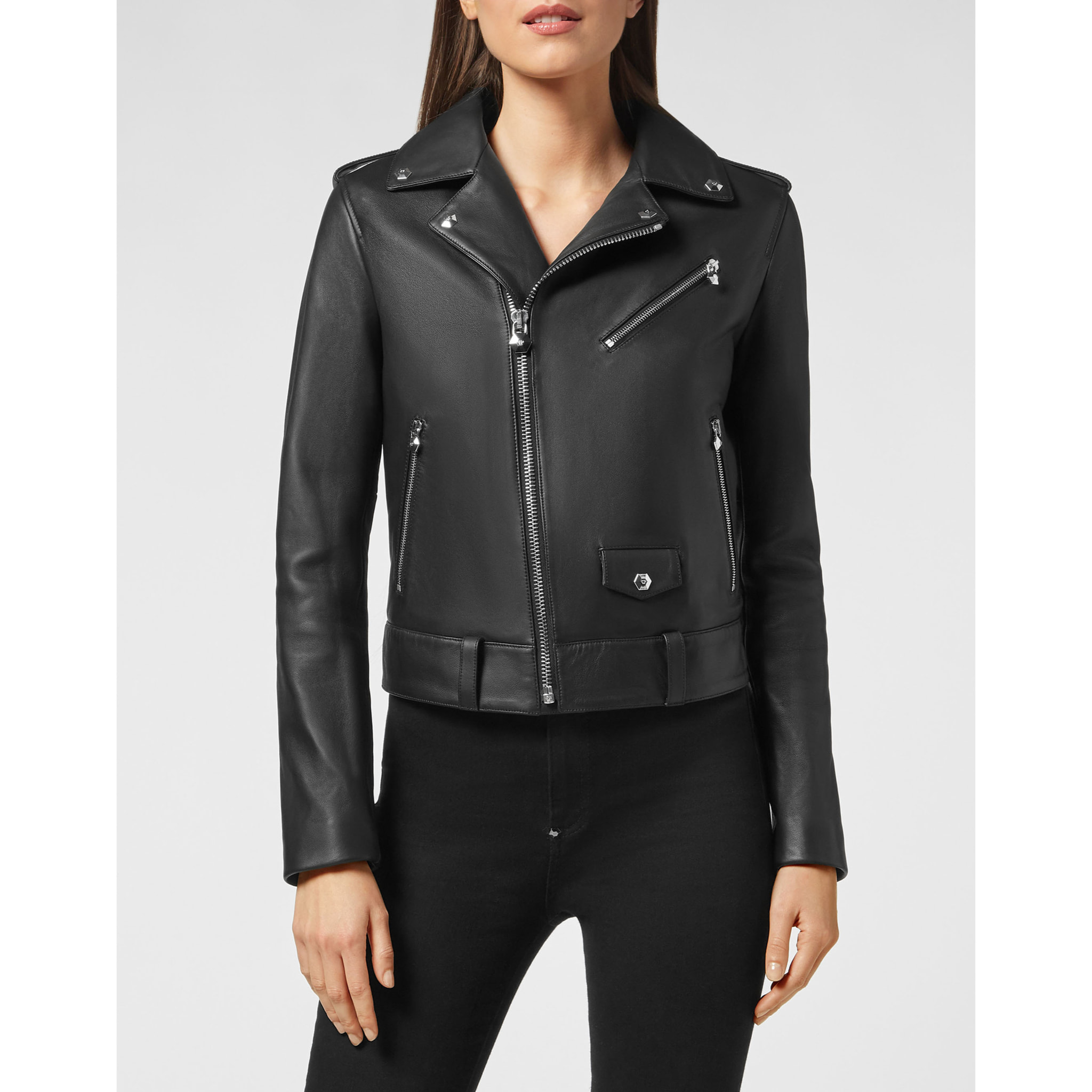 PHILIPP PLEIN Giacca biker in pelle