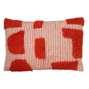 Coussin "Poppy" coton tufté orange 58x38cm