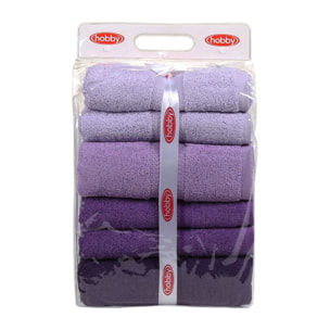 Juego de toallas de baño (4 piezas) lila ligera, lila, púrpura, morado oscuro