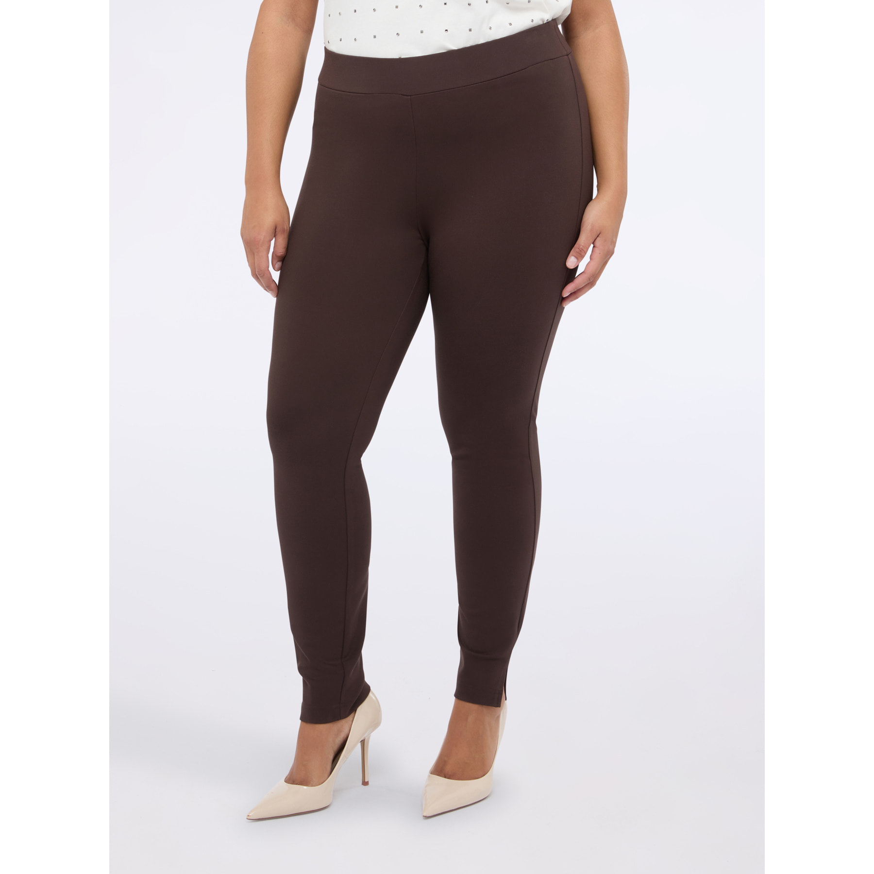 Fiorella Rubino - Leggings de punto Milano - Marrón