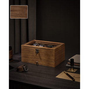 Cofanetto porta orologi e gioielli in legno di paulownia Noce