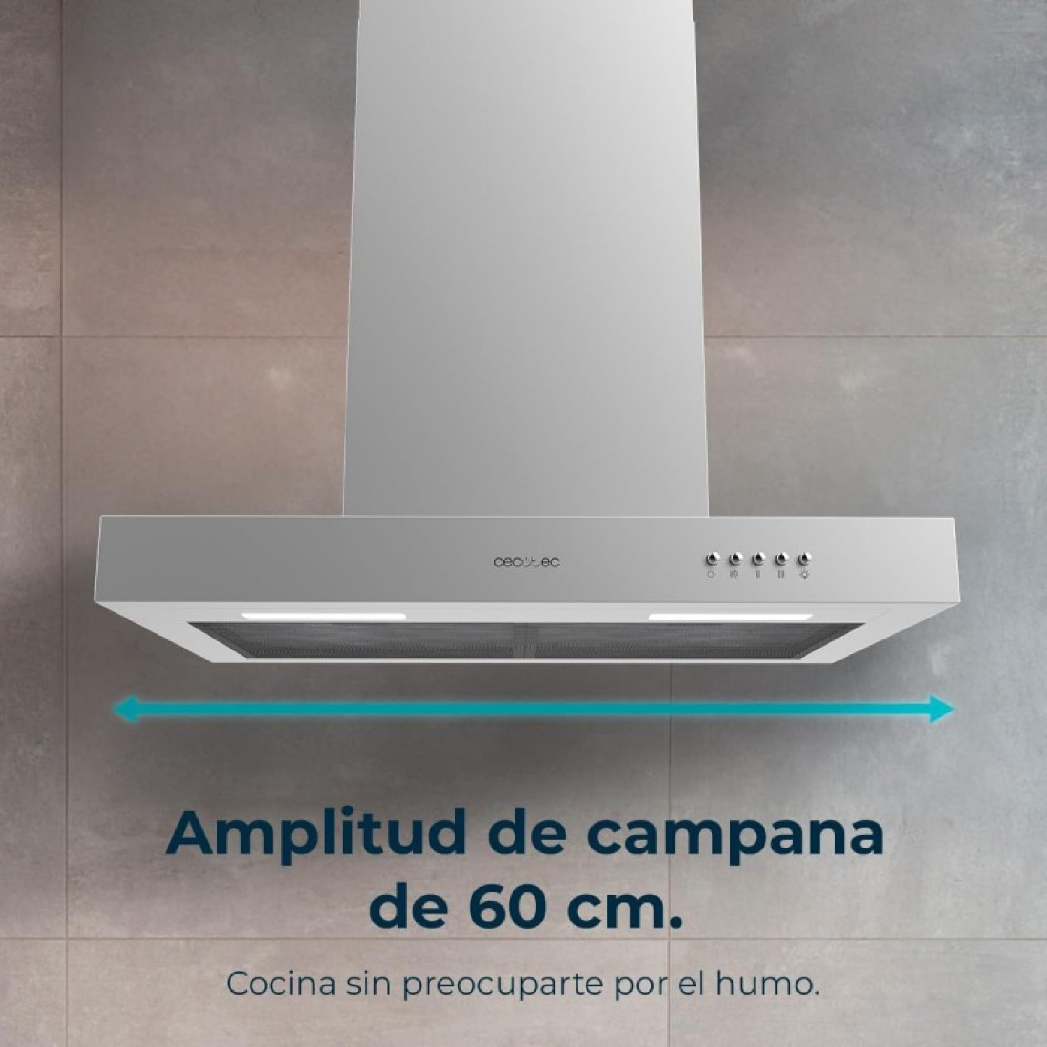 Cecotec Hotte aspirante en T Bolero Flux TM 606500 Inox A